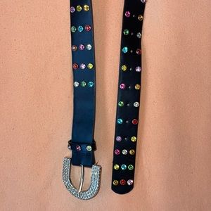 rainbow jewel studded belt